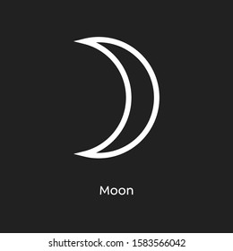 Moon vector illustration element icon, line symbols. Alchemy icon. Basic mystic elements.