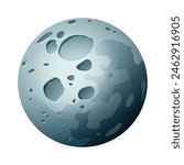Moon vector illustration isolated on white background