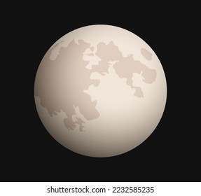 Moon vector illustration isolated on the black background