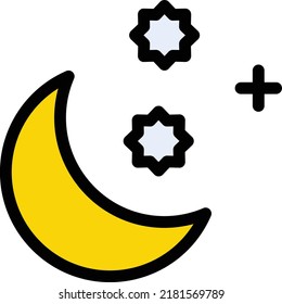 moon Vector illustration on a transparent background.Premium quality symmbols.Stroke vector icon for concept and graphic design.