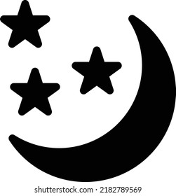 moon Vector illustration on a transparent background. Premium quality symmbols. Glyphs vector icons for concept and graphic design. 
