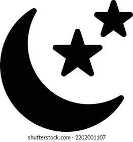 Ilustración de Moon Vector sobre un fondo transparente. Símbolos de calidad superior. Iconos vectoriales de glifos para diseño de conceptos y gráficos. 

