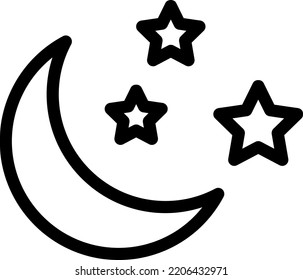 Moon Vector illustration on a transparent background.Premium quality symmbols.Stroke vector icons for concept and graphic design.
