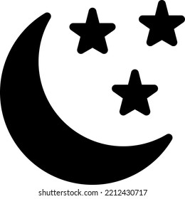 Mond, Vektorgrafik auf transparentem Hintergrund. Hochwertige Symbole. Glyphen Vektorsymbole für Konzept und Grafikdesign. 
