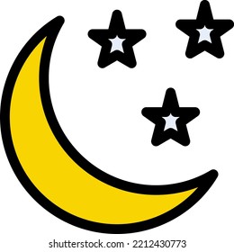 Moon Vector illustration on a transparent background.Premium quality symmbols.Stroke vector icons for concept and graphic design.
