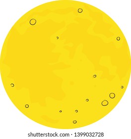 Moon vector illustration on white background