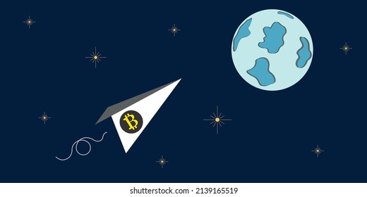 To the moon vector illustration.Iconic design.