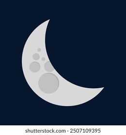 moon vector isolated on dark blue background. Full moon illustration. Super moon in dark background.