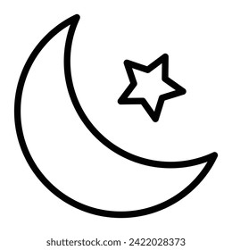 Moon Vector Line Icon Design
