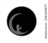 moon vector logo design symbol