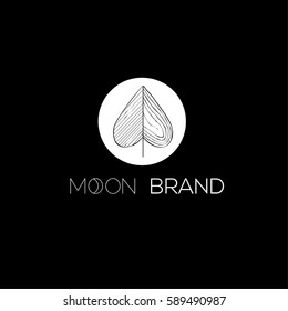 Moon vector logo design template