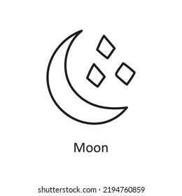 Moon vector Outline Icon Design illustration. Nature Symbol on White background EPS 10 File