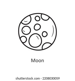 Icono de diseño del contorno del vector lunar. Símbolo de espacio en el archivo EPS 10 de fondo blanco