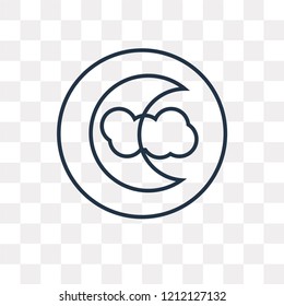 Moon vector outline icon isolated on transparent background, high quality linear Moon transparency concept can be used web and mobile