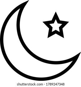 moon vector thin line icon