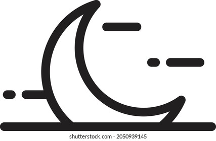 moon vector thin line  icon