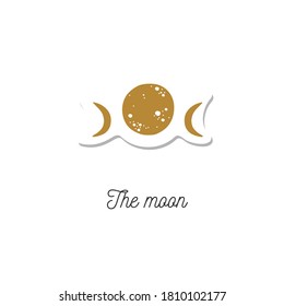 The  moon vector vintage illustration. Cosmic , occult and witchcraft symbol
