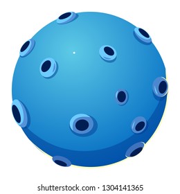 Moon Vectoral Illustration.  White BAckground Isolated.