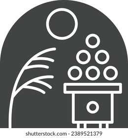 Moon Viewing Ceremony icon vector image. Suitable for mobile application web application and print media.
