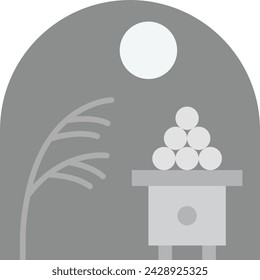 Moon Viewing Ceremony icon vector image. Suitable for mobile application web application and print media.