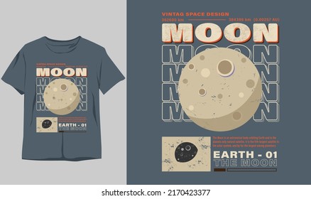 moon vintage design. classic stylish t-shirt and apparel abstract design  . Vector print, typography, poster. Global swatches, symbol, vintage design
