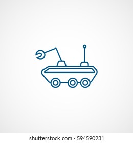 Moon Walker Blue Line Icon On White Background