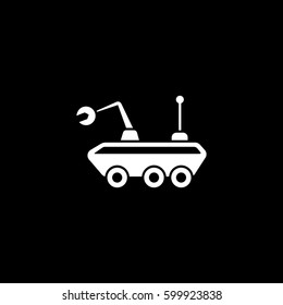 Moon Walker Flat Icon On Black Background