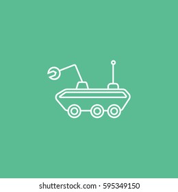 Moon Walker Line Icon On Green Background