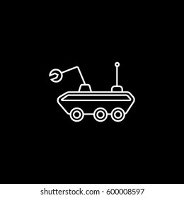 Moon Walker Line Icon On Black Background