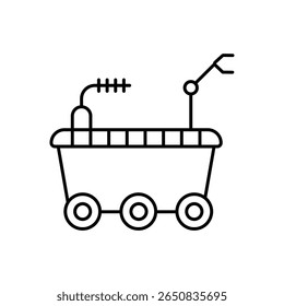 Moon Walker Lunar Astronaut Line Icon