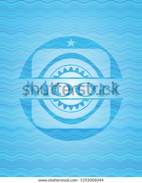 Moon water wave style badge. Vector\
Illustration. Detailed.