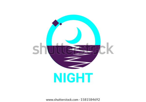 moon and
water-shaped business logo in a
circle
