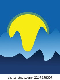 fondo de pantalla azul de la ola luna