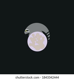 a moon weasel as if it were above the moon