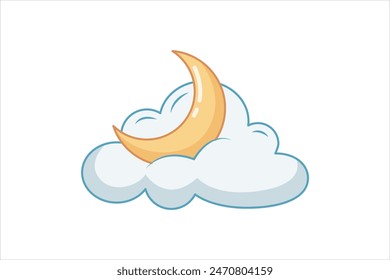 Moon Wetter Flat Sticker Design