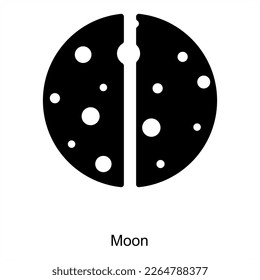 Moon and weather icon concept