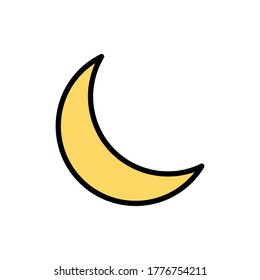 Moon, weather icon. Simple color with outline vector elements of forecast icons for ui and ux, website or mobile application