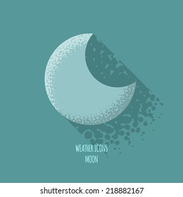Moon Weather Icon - Vector Illustration - Infographic Element