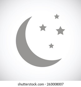 Moon web black icon on a white background. Vector symbol