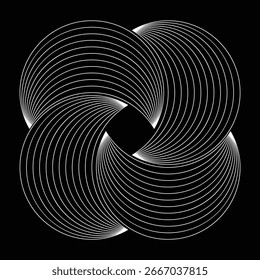Moon white and black geometric shape logo design vector art design illustration minimalist art logo isolated on white background .seamless pattern design abstract moon  shape blend designing.