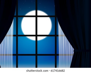 moon and window