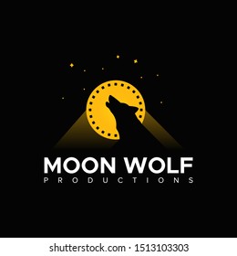MOON WOLF PRODUCTION LOGO DESIGN UNIQUE
