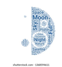 moon word cloud. tag cloud about moon