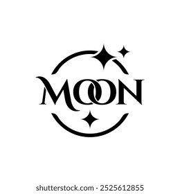 Moon word logo in contemporary typography