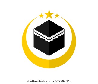 moon worship place hajj mecca religion muslim image vector icon logo symbol