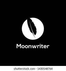 Moon writer logo template design