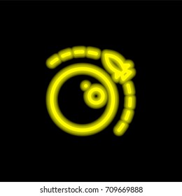 Moon yellow glowing neon ui ux icon. Glowing sign logo vector