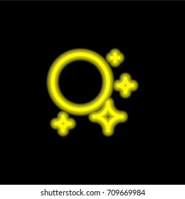 Moon yellow glowing neon ui ux icon. Glowing sign logo vector