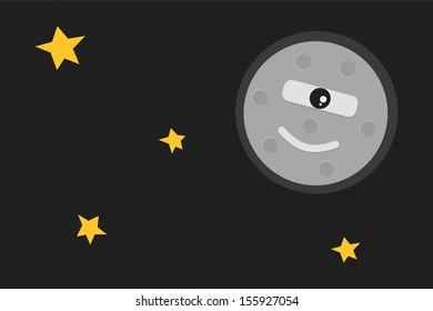 The moon and yellow star
