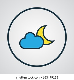Moonbeam Colorful Outline Symbol. Premium Quality Isolated Twilight Element In Trendy Style.